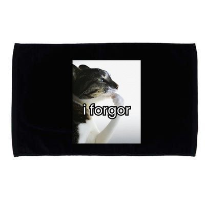 Funny Silly Cat Meme I Forgor Cringe Brainrot Meme Gift Microfiber Hand Towel