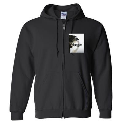 Funny Silly Cat Meme I Forgor Cringe Brainrot Meme Gift Full Zip Hoodie