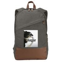 Funny Silly Cat Meme I Forgor Cringe Brainrot Meme Gift Cotton Canvas Backpack