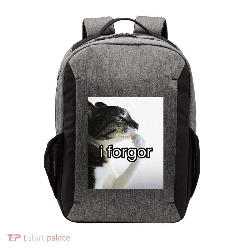 Funny Silly Cat Meme I Forgor Cringe Brainrot Meme Gift Vector Backpack