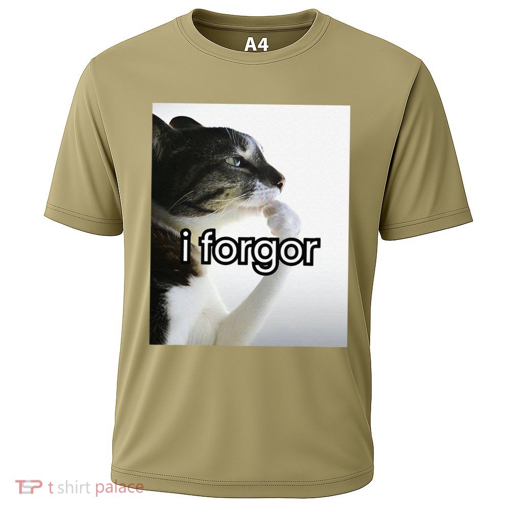 Funny Silly Cat Meme I Forgor Cringe Brainrot Meme Gift Performance Shirt