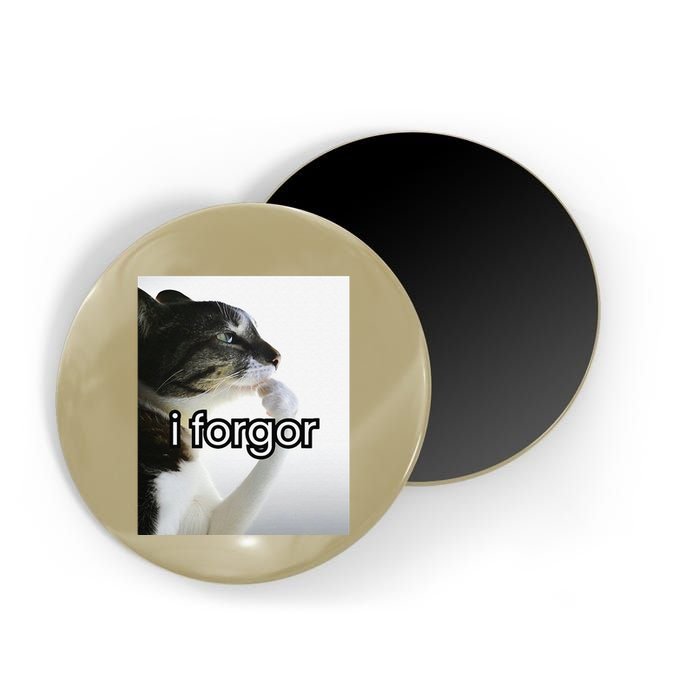 Funny Silly Cat Meme I Forgor Cringe Brainrot Meme Gift Magnet