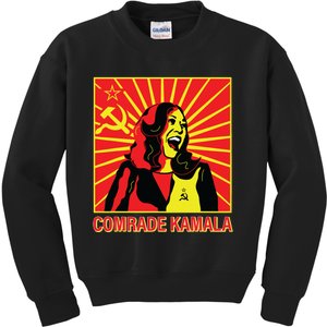 Fun Socialist Comrade Kamala Commie La Harris 2024 Kammunism Kids Sweatshirt