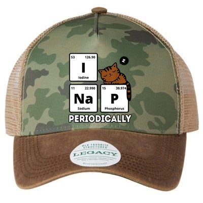 Funny Science Cat I Nap Periodically Cats Lovers Chemistry Legacy Tie Dye Trucker Hat
