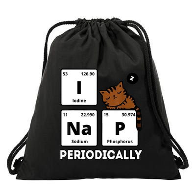 Funny Science Cat I Nap Periodically Cats Lovers Chemistry Drawstring Bag