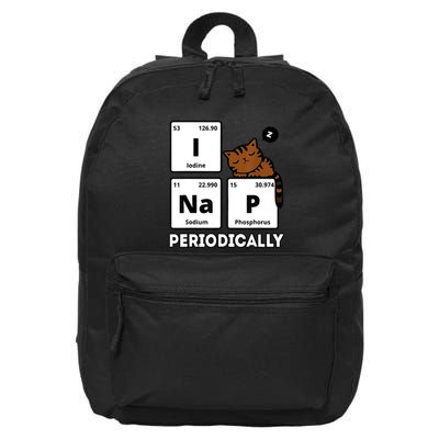 Funny Science Cat I Nap Periodically Cats Lovers Chemistry 16 in Basic Backpack