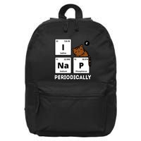 Funny Science Cat I Nap Periodically Cats Lovers Chemistry 16 in Basic Backpack