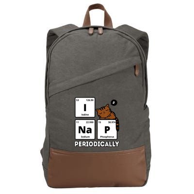 Funny Science Cat I Nap Periodically Cats Lovers Chemistry Cotton Canvas Backpack