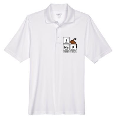 Funny Science Cat I Nap Periodically Cats Lovers Chemistry Men's Origin Performance Pique Polo