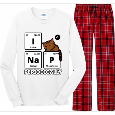 Funny Science Cat I Nap Periodically Cats Lovers Chemistry Long Sleeve Pajama Set