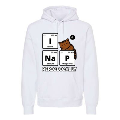 Funny Science Cat I Nap Periodically Cats Lovers Chemistry Premium Hoodie