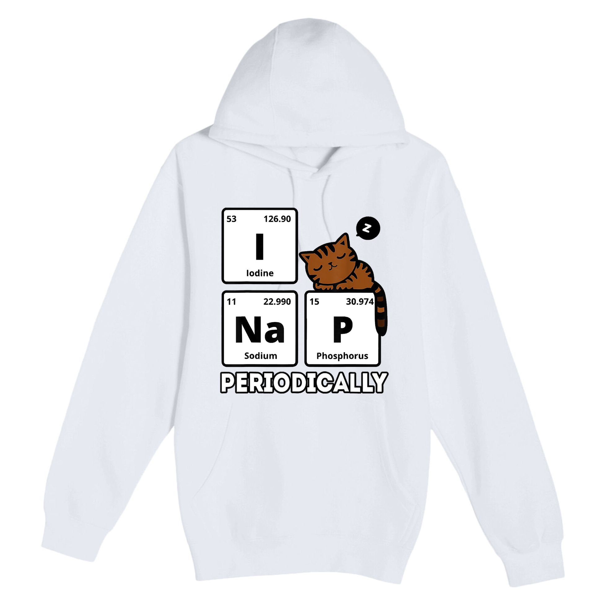 Funny Science Cat I Nap Periodically Cats Lovers Chemistry Premium Pullover Hoodie