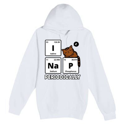 Funny Science Cat I Nap Periodically Cats Lovers Chemistry Premium Pullover Hoodie