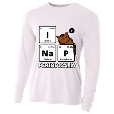 Funny Science Cat I Nap Periodically Cats Lovers Chemistry Cooling Performance Long Sleeve Crew