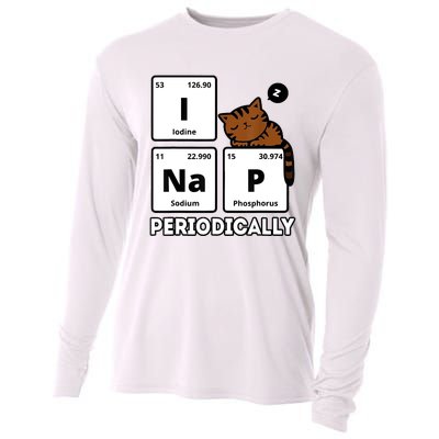 Funny Science Cat I Nap Periodically Cats Lovers Chemistry Cooling Performance Long Sleeve Crew