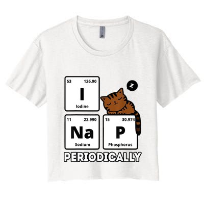 Funny Science Cat I Nap Periodically Cats Lovers Chemistry Crop Top
