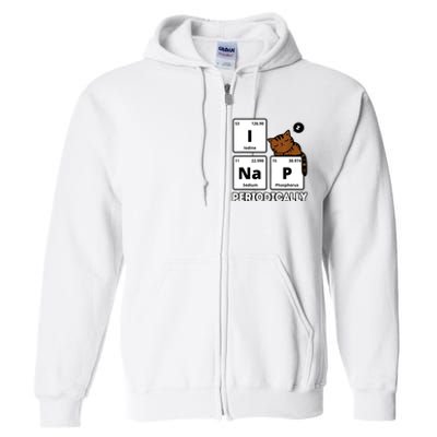 Funny Science Cat I Nap Periodically Cats Lovers Chemistry Full Zip Hoodie