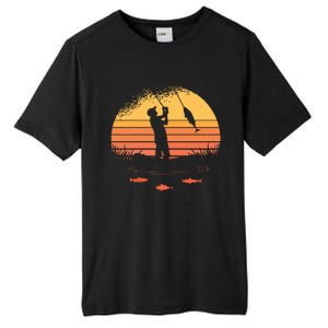 Fisherman Sunset Catching A Fish & View Beneath The Water Tall Fusion ChromaSoft Performance T-Shirt