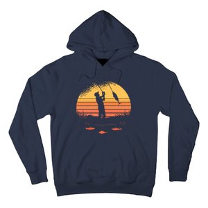 Fisherman Sunset Catching A Fish & View Beneath The Water Hoodie