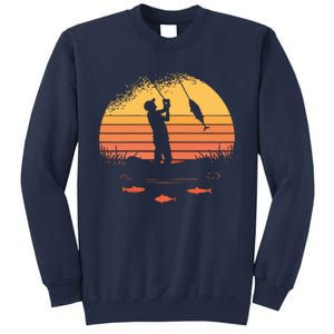 Fisherman Sunset Catching A Fish & View Beneath The Water Sweatshirt