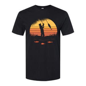 Fisherman Sunset Catching A Fish & View Beneath The Water Softstyle CVC T-Shirt