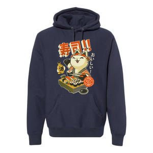 Funny Sushi Cat Chef Premium Hoodie