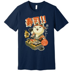 Funny Sushi Cat Chef Premium T-Shirt