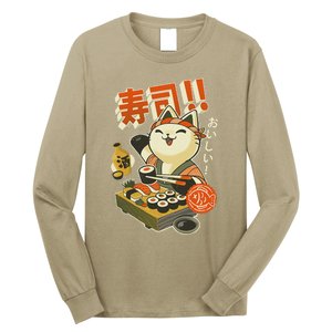 Funny Sushi Cat Chef Long Sleeve Shirt