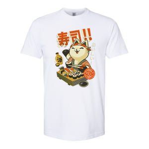 Funny Sushi Cat Chef Softstyle CVC T-Shirt