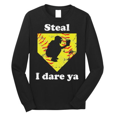 Funny Softball Catcher Long Sleeve Shirt