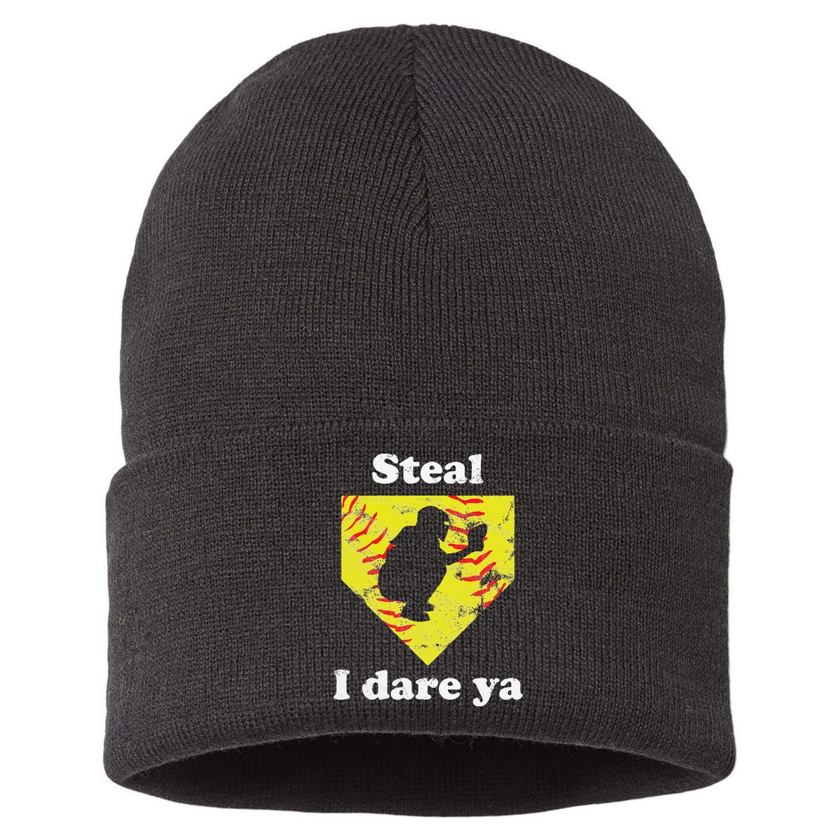 Funny Softball Catcher Sustainable Knit Beanie