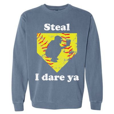 Funny Softball Catcher Garment-Dyed Sweatshirt
