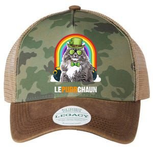 Funny Siberian Cat Lepurrchaun St Patricks Day Gift Legacy Tie Dye Trucker Hat