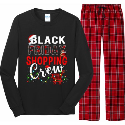 Friday Shopping Crew Christmas Lights Black Shopping Family  Long Sleeve Pajama Set