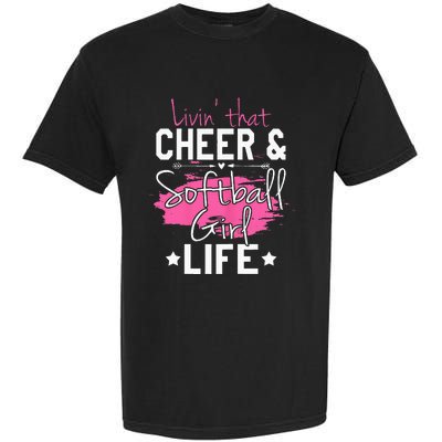 Funny Softball Cheer Lover Graphic Women Cheerleader Garment-Dyed Heavyweight T-Shirt