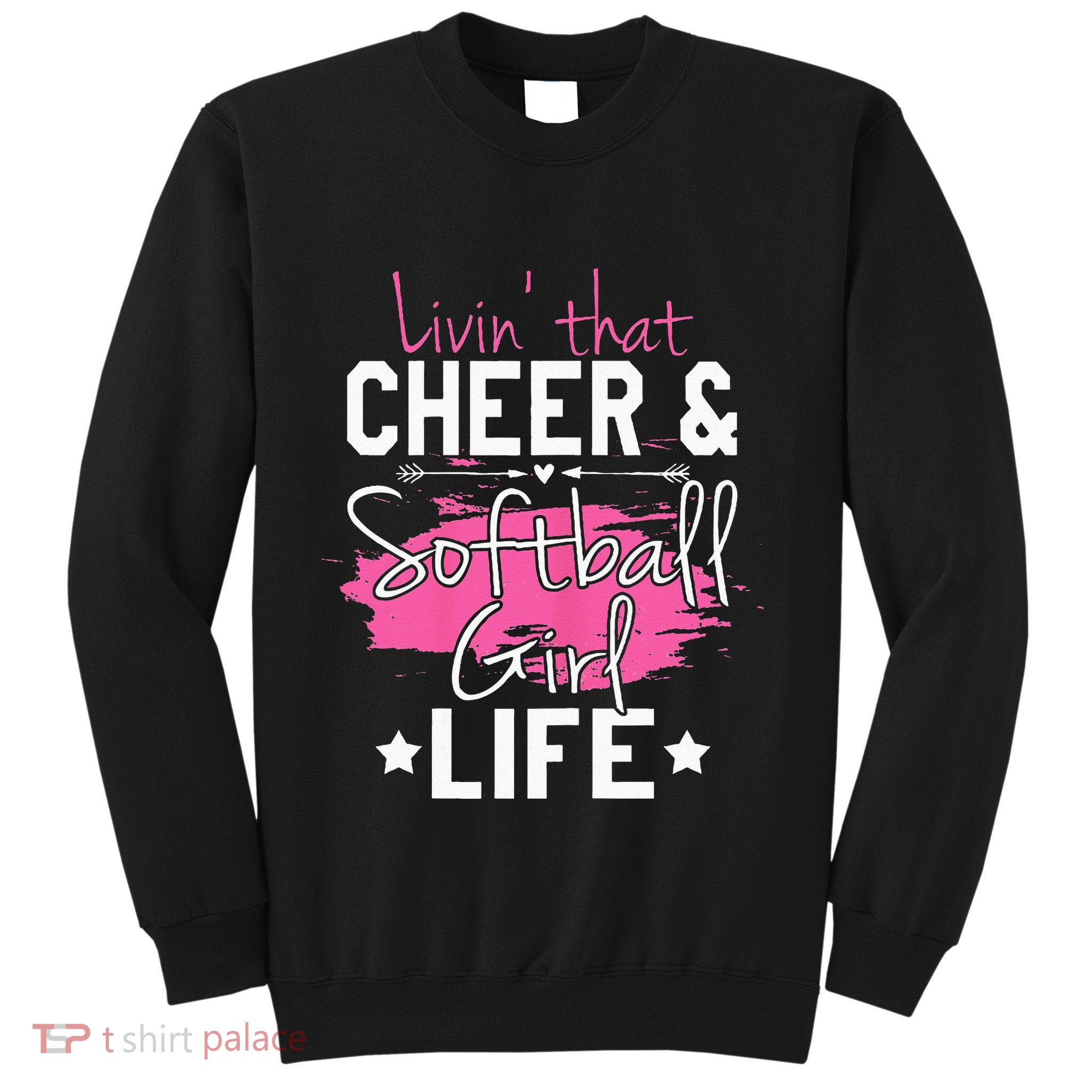 Funny Softball Cheer Lover Graphic Women Cheerleader Sweatshirt