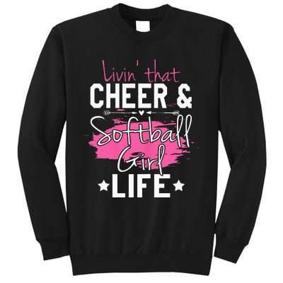 Funny Softball Cheer Lover Graphic Women Cheerleader Sweatshirt