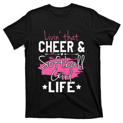 Funny Softball Cheer Lover Graphic Women Cheerleader T-Shirt