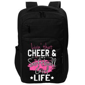 Funny Softball Cheer Lover Graphic Women Cheerleader Impact Tech Backpack