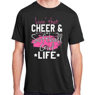 Funny Softball Cheer Lover Graphic Women Cheerleader Adult ChromaSoft Performance T-Shirt