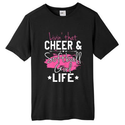 Funny Softball Cheer Lover Graphic Women Cheerleader Tall Fusion ChromaSoft Performance T-Shirt