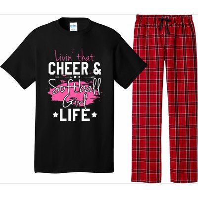 Funny Softball Cheer Lover Graphic Women Cheerleader Pajama Set