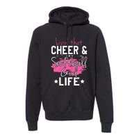 Funny Softball Cheer Lover Graphic Women Cheerleader Premium Hoodie