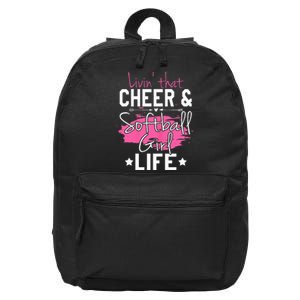 Funny Softball Cheer Lover Graphic Women Cheerleader 16 in Basic Backpack