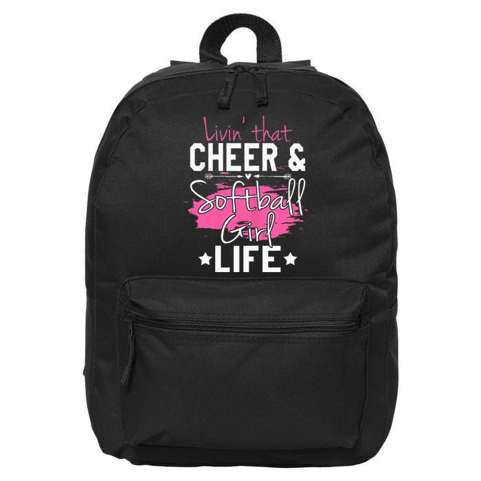 Funny Softball Cheer Lover Graphic Women Cheerleader 16 in Basic Backpack