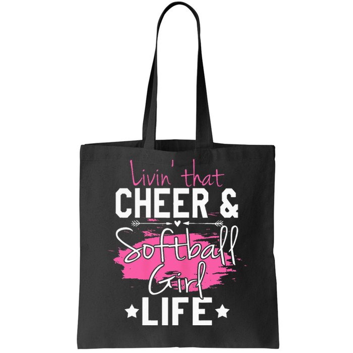 Funny Softball Cheer Lover Graphic Women Cheerleader Tote Bag