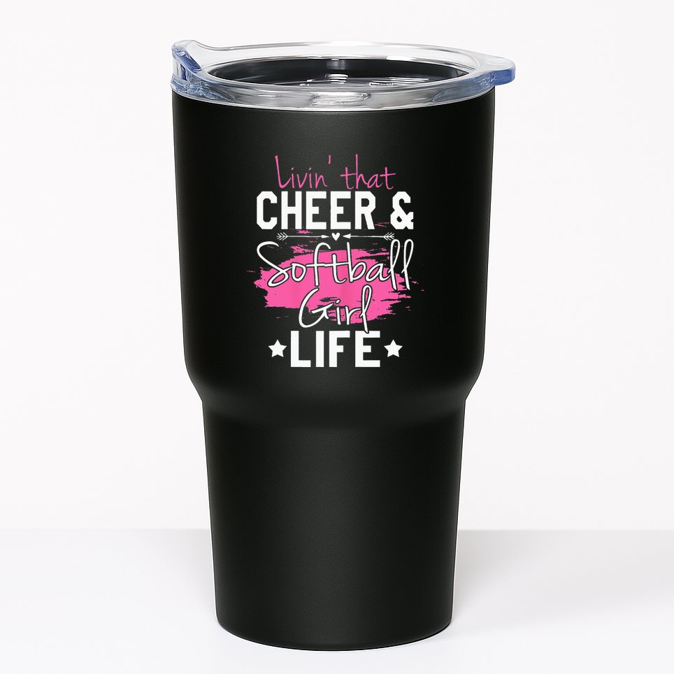 Funny Softball Cheer Lover Graphic Women Cheerleader Tumbler