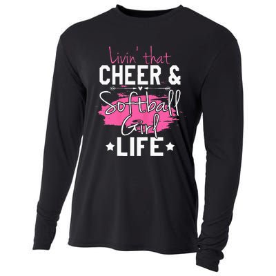 Funny Softball Cheer Lover Graphic Women Cheerleader Cooling Performance Long Sleeve Crew