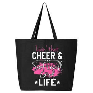 Funny Softball Cheer Lover Graphic Women Cheerleader 25L Jumbo Tote