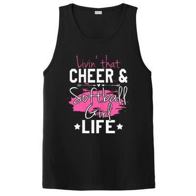 Funny Softball Cheer Lover Graphic Women Cheerleader PosiCharge Competitor Tank